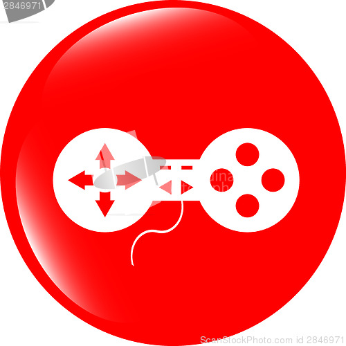 Image of game controller web icon, button isolated on white