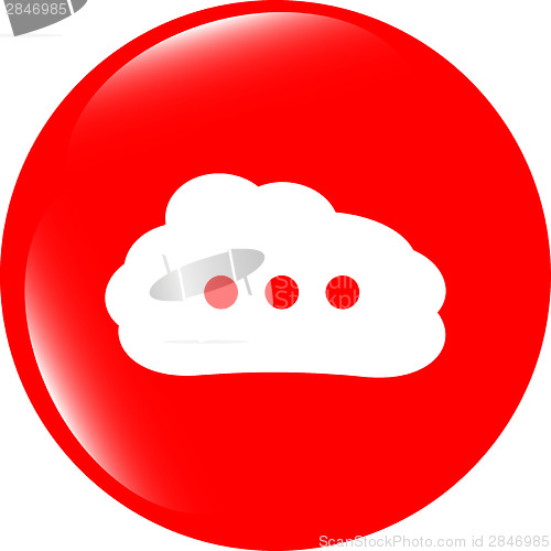 Image of white cloud on internet icon isolated on white