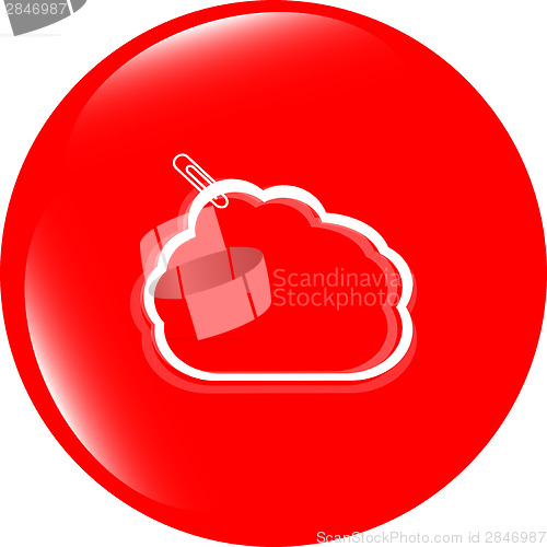 Image of abstract cloud upload icon button, design element