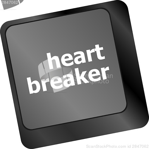 Image of heart breaker word on keyboard key, love concept