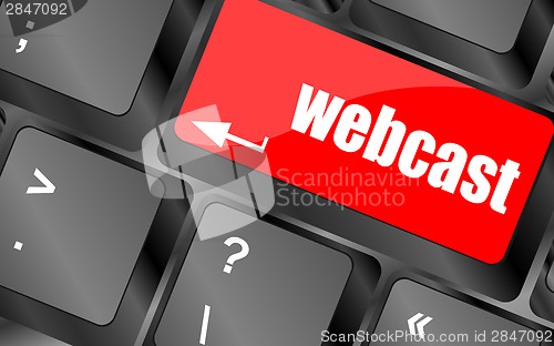 Image of keyboard key with webcast web button