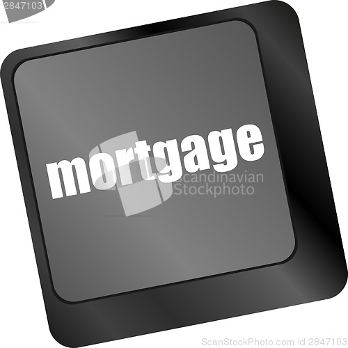 Image of Keyboard with single button showing the word mortgage