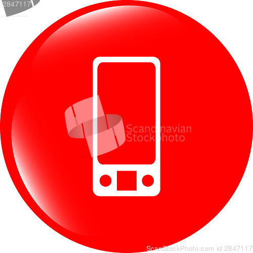 Image of multimedia smart phone icon, button, graphic design element