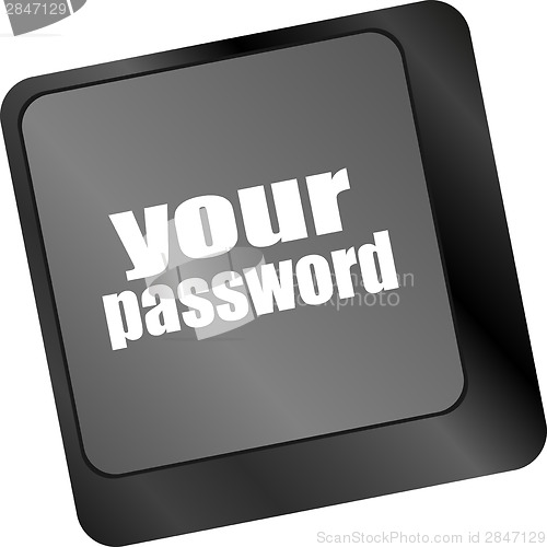 Image of your password button on keyboard - security concept