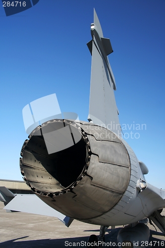 Image of Jet engine view of a Jas39 Gripen