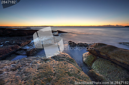 Image of Dawn coast on the rocks at Cronulla, Australia