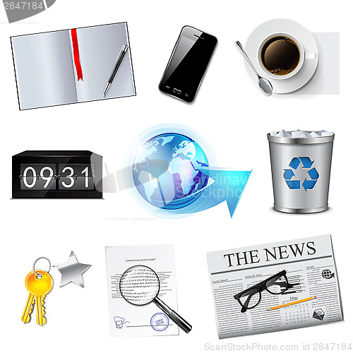 Image of Business and office icons set