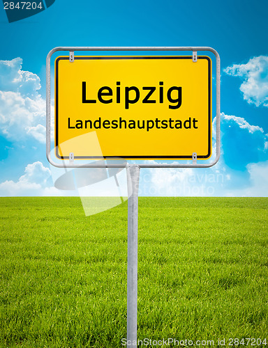 Image of city sign of Leipzig