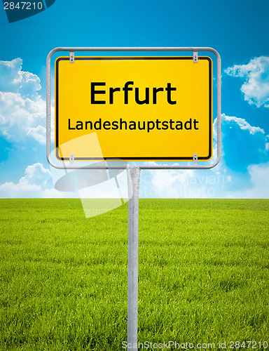 Image of city sign of Erfurt