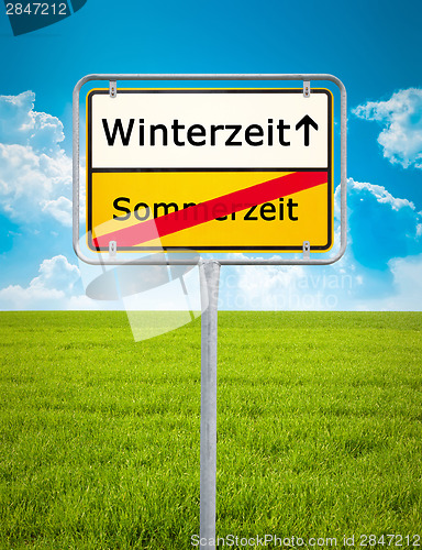 Image of Daylight Saving german city sign