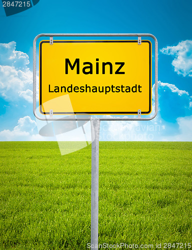 Image of city sign of Mainz