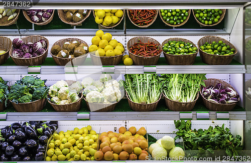 Image of Fruits and vegetables on a supermarket 