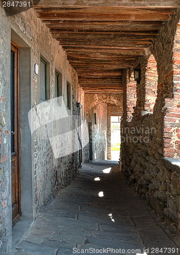 Image of Vintage italian houses with flowers