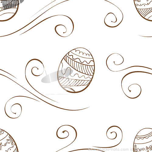 Image of Vector. Seamless easter background with eggs