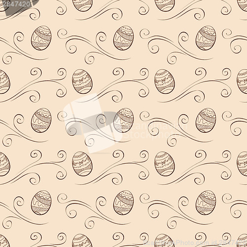 Image of Vector. Seamless easter background with eggs