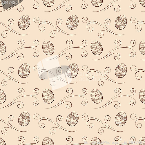 Image of Vector. Seamless easter background with eggs