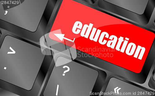 Image of Computer keyboard with key education, internet learn concept