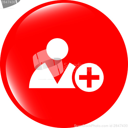 Image of add friend button (icon) over white background
