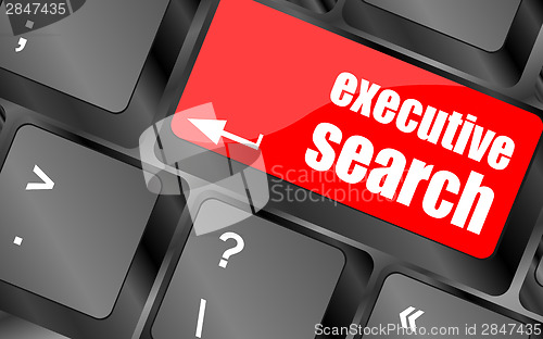 Image of executive search button on the keyboard close-up, raster