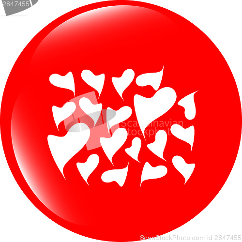 Image of Valentine heart sign set, web button isolated on white