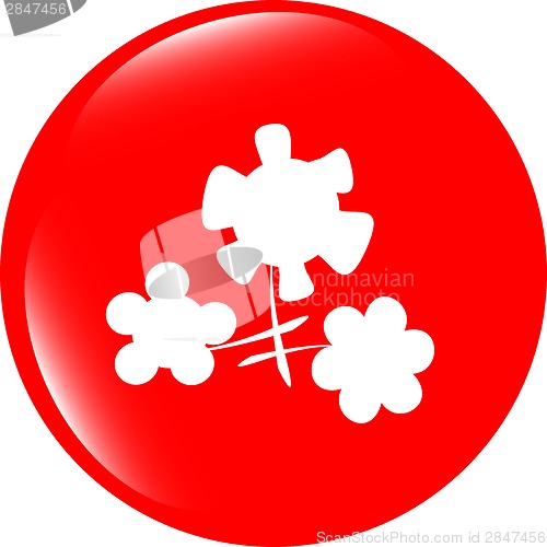 Image of Flower app web glossy icon button