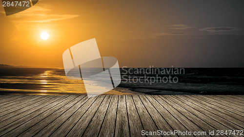 Image of wooden jetty sunset