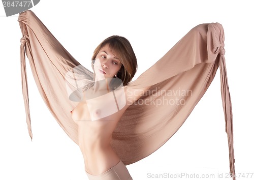 Image of Attractive sexy topless woman