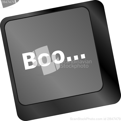 Image of boo word on computer keyboard keys