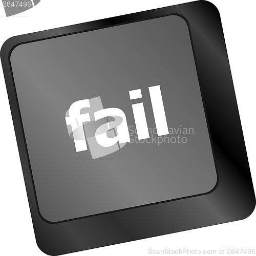 Image of fail concept with word on key