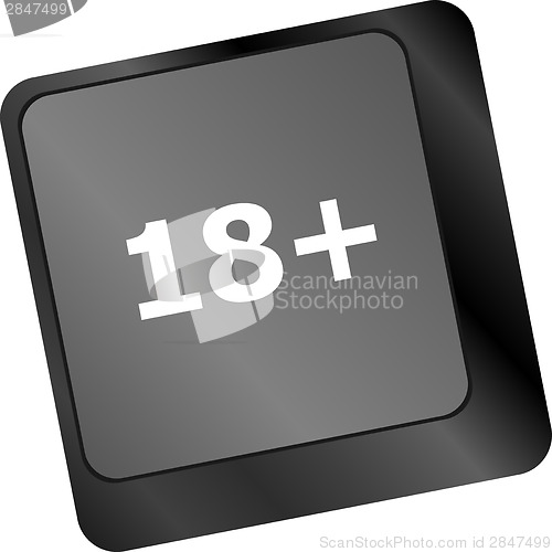 Image of 18 plus button on computer keyboard keys