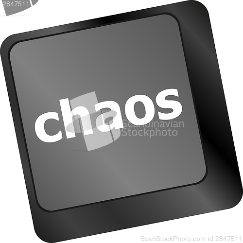 Image of chaos keys on computer keyboard, business concept