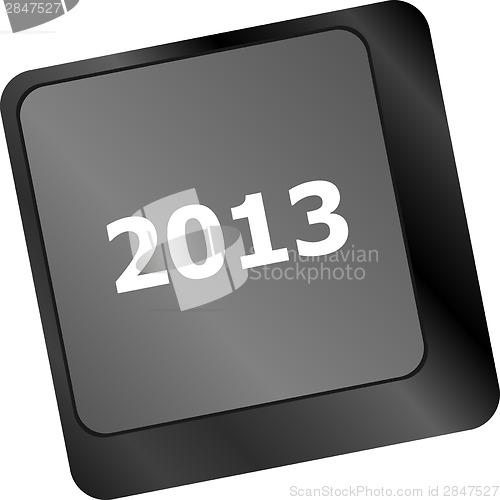 Image of 2013 new year keyboard key button close-up