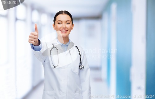 Image of smiling female doctor with stethoscope