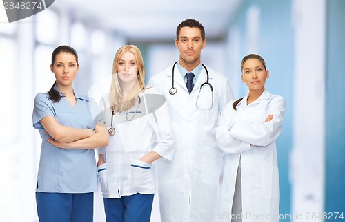 Image of young team or group of doctors