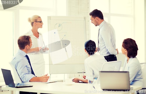 Image of business team discussing something in office