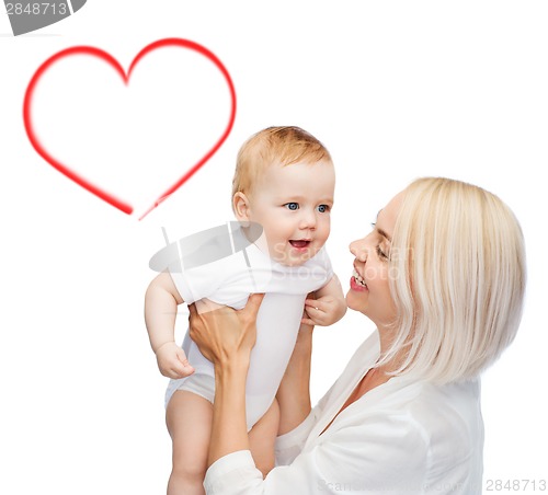 Image of happy mother with smiling baby