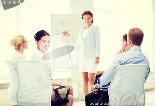 Image of businesswoman on business meeting in office