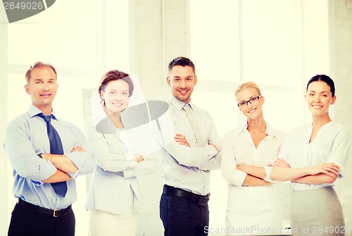 Image of friendly business team in office