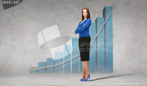 Image of friendly young smiling businesswoman