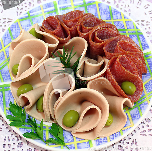 Image of Cooked sausage and salami