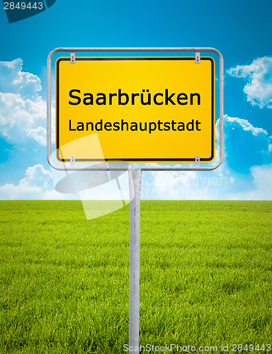 Image of city sign of Saarbrücken