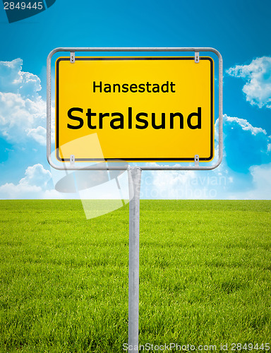 Image of city sign of Stralsund