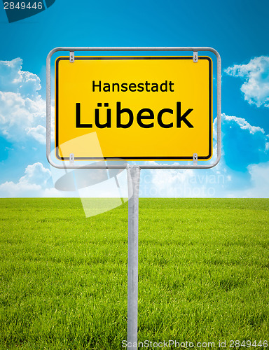 Image of city sign of Lübeck