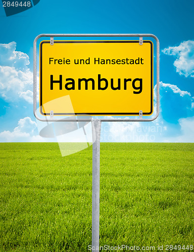 Image of city sign of Hamburg