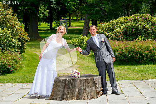 Image of beautiful young wedding couple