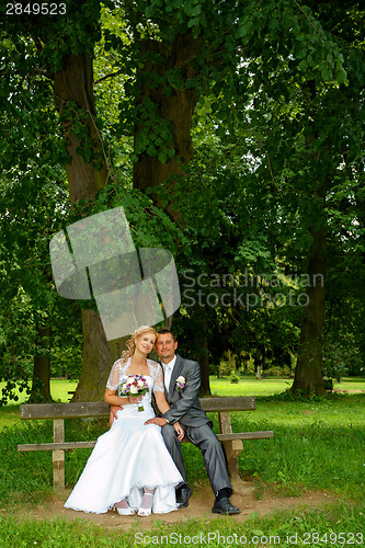 Image of beautiful young wedding couple