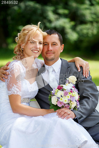 Image of beautiful young wedding couple