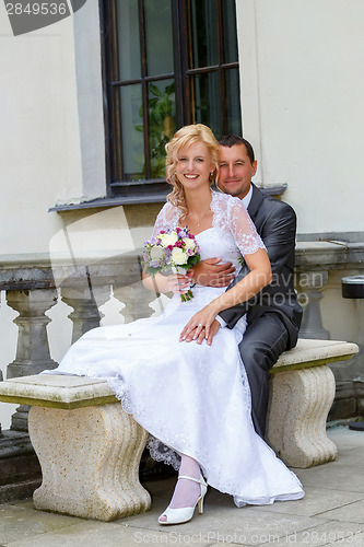 Image of beautiful young wedding couple