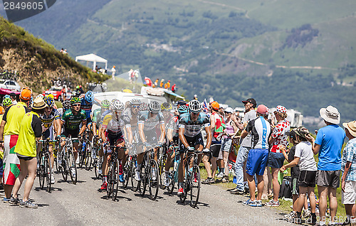 Image of The Peloton in Pyrenees Mountains