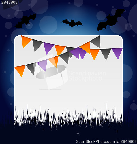 Image of Halloween invitation with hanging flags 